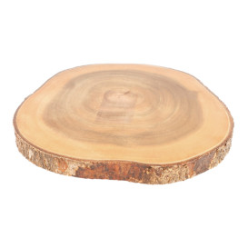 Wooden Serving Platter Round shape Ø23x3,5cm (6 Units)