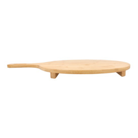 Bamboo Serving Platter with Handle Round shape Ø29x2,5cm (10 Units)