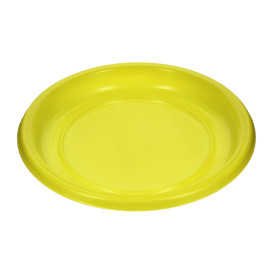 Reusable Plate Flat Economic PS Yellow Ø22cm (25 Units) 