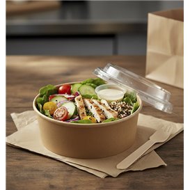 Paper Container Kraft-Kraft + RPET Lid 25 Oz/750 ml (300 Units)