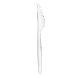 Reusable Plastic PS Knife Transparent 18cm (20 Units)