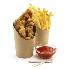 Paper Container Kraft Effect Anti-Grease Medium Cup (55 Units)