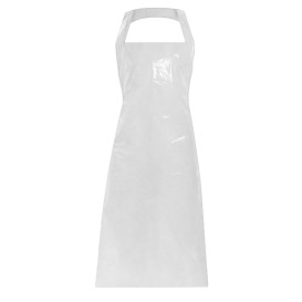 Disposable Plastic Apron PE G150 White 76x120cm (100 Units)  