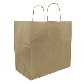 Paper Bag with Handles Kraft Brown 80g/m² 30+18x29cm (250 Units)