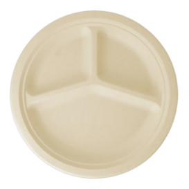 Sugarcane Plate 3C Natural Ø26 cm (800 Units)