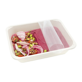 Sugarcane Container PLA Laminated 580ml 18,7x13,6x3,6cm (300 Units)