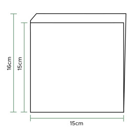 Paper Food Bag Grease-Proof Opened L Shape 15x15cm (250 Units)  