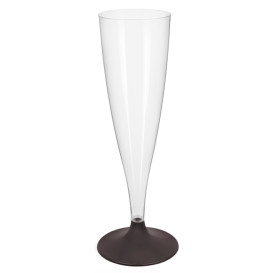 Plastic Stemmed Flute Sparkling Wine Brown 140ml 2P (20 Units)