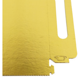 Paper Tray with Handles Rectangular shape Gold 16x23cm (100 Units) 