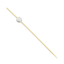 Bamboo Food Pick Pearl Design 9cm (100 Units)  