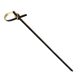 Bamboo Food Pick Black Bow Design 10cm (250 Units)  