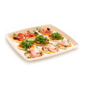 Natural Sugarcane Square Tray 31x31cm (25 Units)