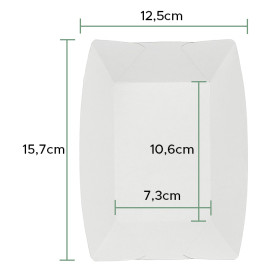 Paper Food Boat Tray Kraft 350ml 10,6x7,3x4,5cm (25 Units) 