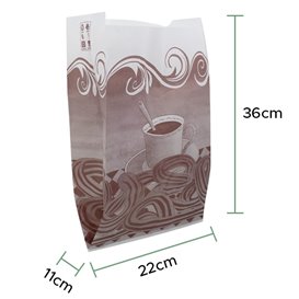 Paper Food Bag for Churros Grease-Proof 22+11x36cm (250 Units)  