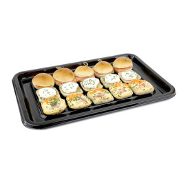 Plastic Platter Rectangular Shape Black 46x30 cm (10 Units) 