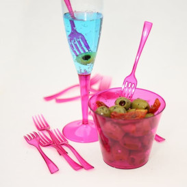 Plastic Cup PS Injection Moulding Raspberry 230 ml (10 Units) 