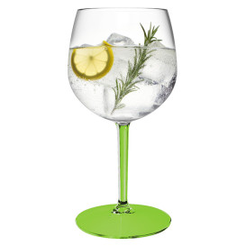 Reusable Durable Balloon Glas in TT Green Foot 580ml (1 Unit)