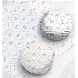 Eco Greaseproof Paper for Wrappling Blue 30x30cm (1.000 Units)