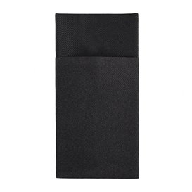 Pocket Fold Airlaid Napkins "Kanguro" Black 40x40cm (480 units)