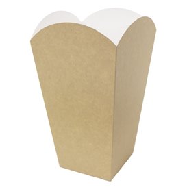 Paper Popcorn Box Medium Size Kraft 90g 7,8x10,5x18cm (350 Units)