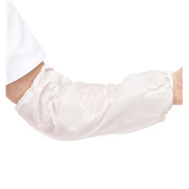 Disposable Plastic Over Sleeve PE White G80 18x44cm (1.000 Units)