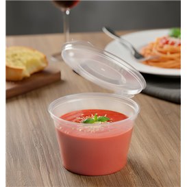 PP Plastic Souffle Cup with Hinged Lid Round 120ml (1.000 Units)