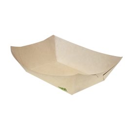 Bamboo Paper Food Tray Kraft 350ml 16,5x12x4,4cm (125 Units)