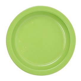 PS Reusable Plastic Plate Flat Lime Green Ø220m (300 Units)