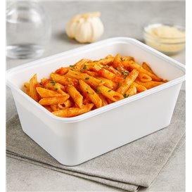 Rectangular Container in PP White 1.000ml 17x11,5x8,2cm (500 Units)