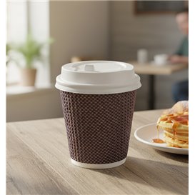 Lid with Hole for Paper Cup White Ø7,3cm (1.000 Units)