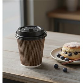 Plastic Lid with Hole PS Black Ø8,0cm (1000 Units)