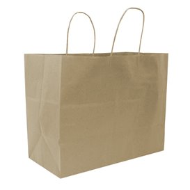 Paper Kraft Bag with Twisted Handles 80g/m² 32+16x26cm (25 Units)