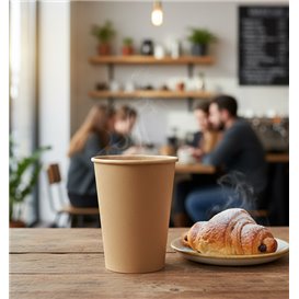 Paper Cup Kraft-Kraft 12Oz/360ml Ø9cm (50 Units)