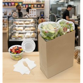 Paper Kraft Bag with Twisted Handles 80 g/m² 22+10x28cm (250 Units)