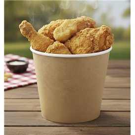 Paper Bucket Kraft 85Oz/2550ml (50 Units)