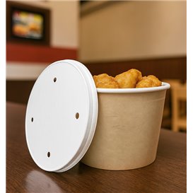 Paper Bucket Kraft with Lid 1750ml (150 Units)
