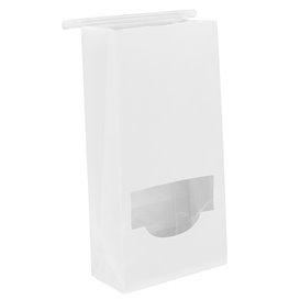 SOS Bag with Tin Tie and Window White 12+6x23,5cm (50 Uds)