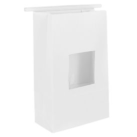 SOS Bag with Tin Tie and Window White 15+7x23cm (1000 Uds)