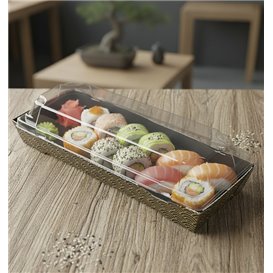 Plastic Lid for Sushi Container rPET 22x9cm (400 Units)