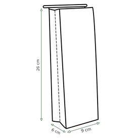 SOS Kraft Bag with Closure 9+6x26cm (1000 Uds)