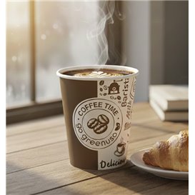 Cardboard Cup ''Coffee Time'' 8Oz/240ml Ø8,0cm (50 Units)