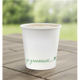 White "Go Green" Paper Cup 4Oz/120ml Ø6,2cm (50 Units)