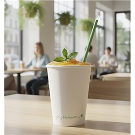 White "Go Green" Paper Cup 12Oz/360ml Ø9,0cm (50 Units)