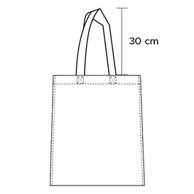 Non-Woven Bag with Short Handles Red 38x42cm (25 Units)