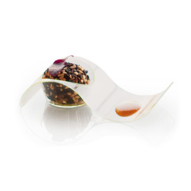 Tasting Plastic Plate PS Water Green "Ola" 9,5x4,2cm (500 Units)